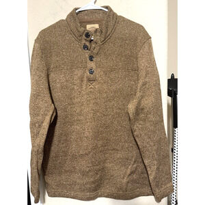Telluride Clothing Co Sweater Tan 1/4 Button Pullover Mens Size XXL fleece warm